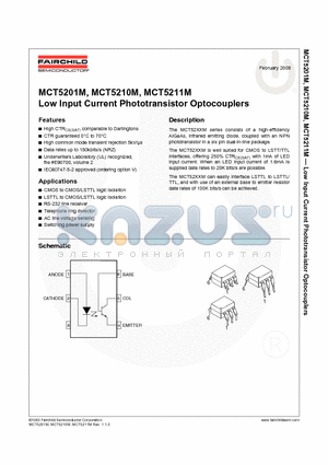 MCT5210M datasheet - Low Input Current Phototransistor Optocouplers