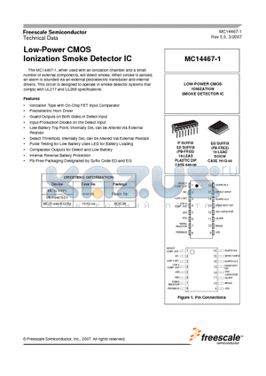 MCZ14467EGR2 datasheet - Low-Power CMOS Ionization Smoke Detector IC