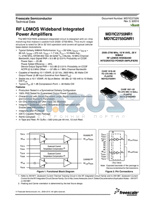 MD7IC2755GNR1 datasheet - RF LDMOS Wideband Integrated Power Amplifiers