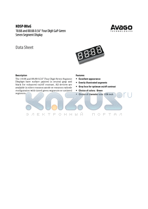 HDSP-B10G datasheet - 18:88 and 88:88 0.56