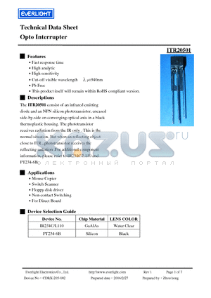 PT234-6B datasheet - Opto Interrupter