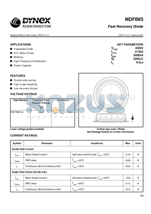 MDFB85 datasheet - Fast Recovery Diode