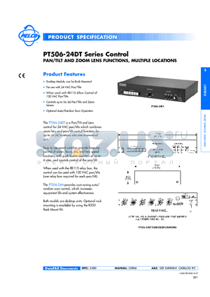 PT506-24DT220 datasheet - PAN/TILT AND ZOOM LENS FUNCTIONS, MULTIPLE LOCATIONS