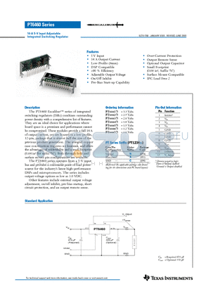 PT6460 datasheet - 14-A 5-V Input Adjustable Integrated Switching Regulator