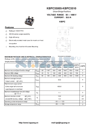 KBPC3502 datasheet - Silicon Bridge Rectifiers