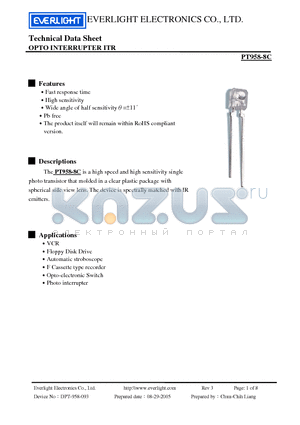 PT958-8C datasheet - OPTO INTERRUPTER ITR