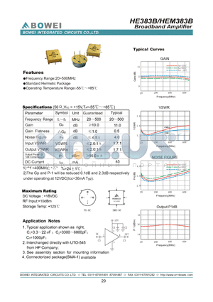 HE383B datasheet - Broadband Amplifier