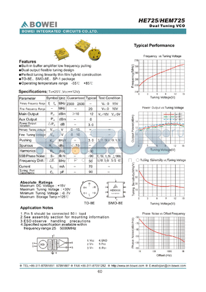 HE725 datasheet - Dual Tuning VCO