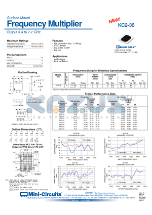 KC2-36 datasheet - Surface Mount Frequency Multiplier Output 3.4 to 7.2 GHz