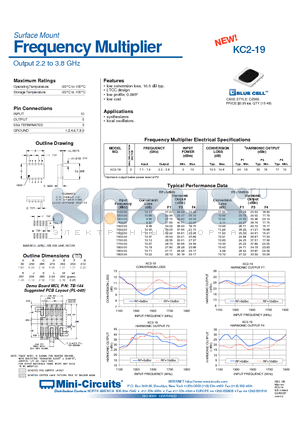 KC2-19 datasheet - Surface Mount Frequency Multiplier Output 2.2 to 3.8 GHz