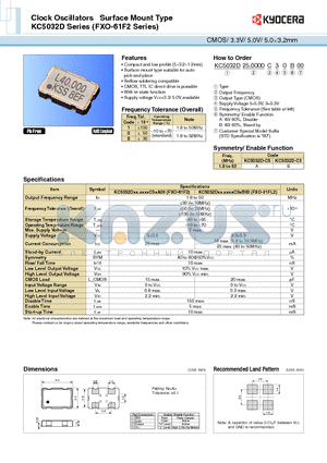 KC5032D datasheet - CMOS/ 3.3V/ 5.0V/ 5.03.2mm