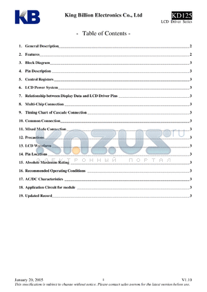 KD125 datasheet - LCD driver