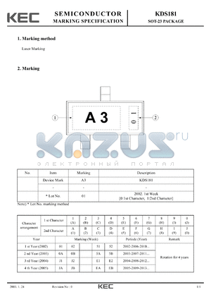 KDS181_03 datasheet - SOT-23 PACKAGE
