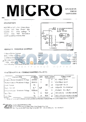 MEL78D datasheet - NPN SILICON PHOTO TRANSISTOR