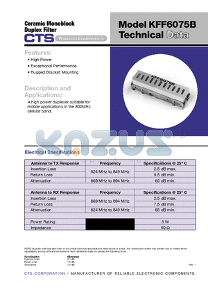 KFF6075B datasheet - KFF6075B