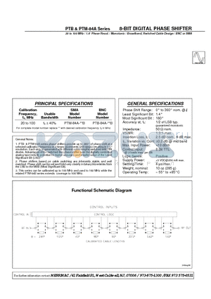 PTM-84A-20B datasheet - 8-BIT DIGITAL PHASE SHIFTER