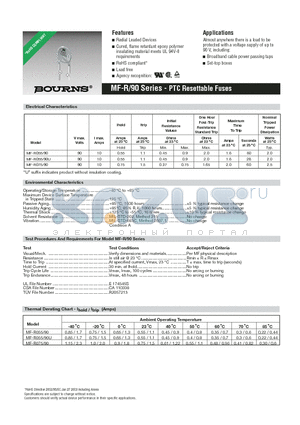 MF-R055/90U datasheet - PTC Resettable Fuses