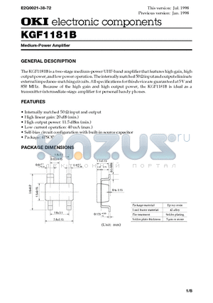 KGF1181B datasheet - Medium-Power Amplifier