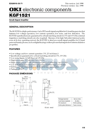 KGF1521 datasheet - Small-Signal Amplifier