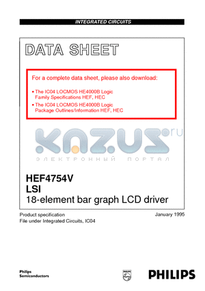 HEF4754 datasheet - 18-element bar graph LCD driver