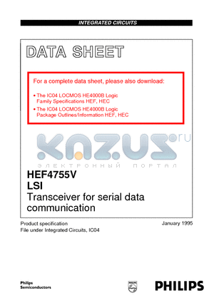 HEF4755 datasheet - Transceiver for serial data communication