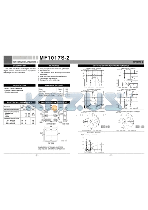 MF1017S-2 datasheet - FOR DIGITAL MOBILE TELEPHONE, Rx