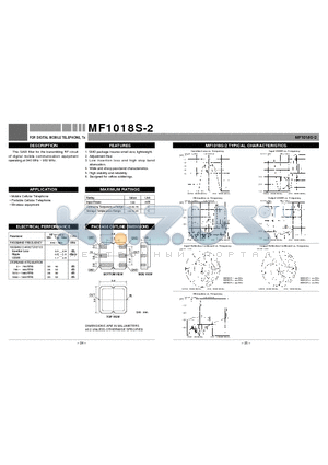 MF1018S-2 datasheet - FOR DIGITAL MOBILE TELEPHONE, Tx