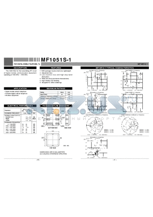 MF1051S-1 datasheet - FOR DIGITAL MOBILE TELEPHONE, Tx