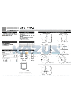 MF1157V-2 datasheet - FOR E-GSM MOBILE TELEPHONE, Tx