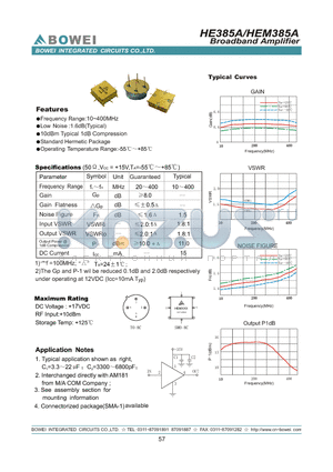 HEM385A datasheet - Broadband Amplifier