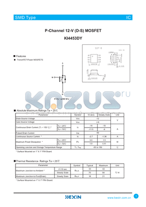 KI4453DY datasheet - P-Channel 12-V (D-S) MOSFET