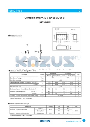 KI5504DC datasheet - Complementary 30-V (D-S) MOSFET