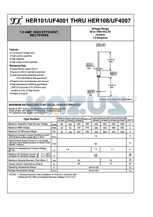 HER107-UF4006 datasheet - 1.0 AMP. HIGH EFFICIENT RECTIFIERS