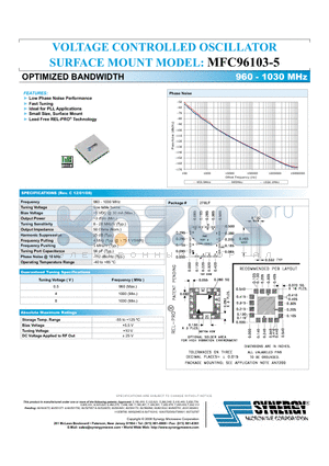 MFC96103-5 datasheet - VOLTAGE CONTROLLED OSCILLATOR