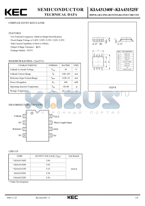 KIA431340F datasheet - BIPOLAR LINEAR INTEGRATED CIRCUIT