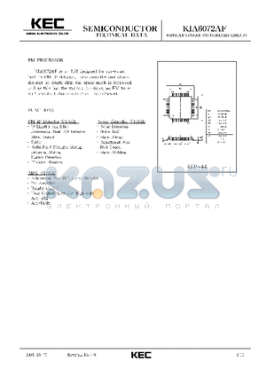 KIA6072 datasheet - BIPOLAR LINEAR INTEGRATED CIRCUIT (FM PROCESSOR)