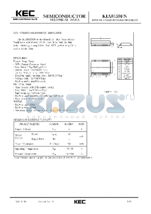 KIA8159FN datasheet - BIPOLAR LINEAR INTEGRATED CIRCUIT (1.5V STEREO HEADPHONE AMPLIFIER)