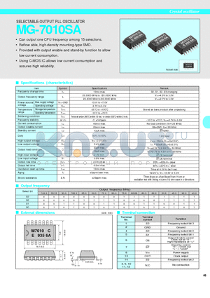 MG-7010SA datasheet - SELECTABLE-OUTPUT PLL OSCILLATOR