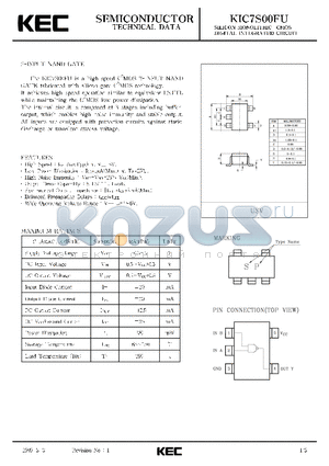 KIC7S00FU datasheet - SILICON MONOLITHIC CMOS DIGITAL INTEGRATED CIRCUIT(2-INPUT NAND GATE)