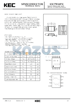 KIC7W08FK datasheet - SILICON MONOLITHIC CMOS DIGITAL INTEGRATED CIRCUIT(DAUL 2-INPUT NAND GATE)