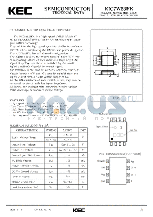 KIC7W53 datasheet - SILICON MONOLITHIC CMOS DIGITAL INTEGRATED CIRCUIT(2-CHANNEL MULTIPLEXER/DEMULTIPLEXER)