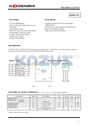 KK8031-XX datasheet - CMOS LSI chip,