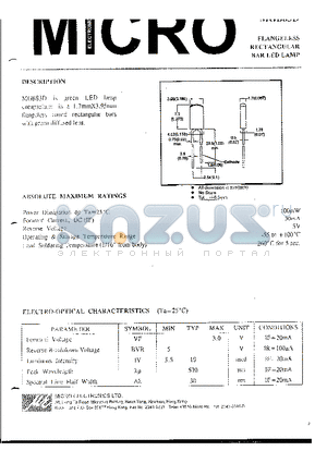 MGB83D datasheet - FLANGELESS RECTANGULAR BAR LED LAMP