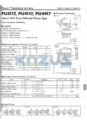PU4417 datasheet - Silicon NPN Triple-Diffused Planar Type