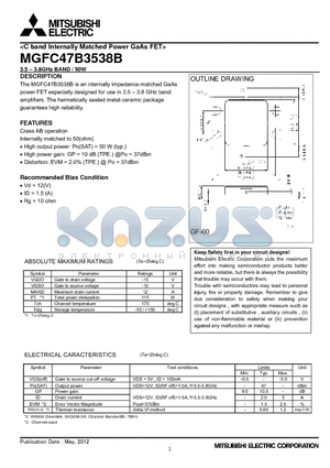 MGFC47B3538B datasheet - C band Internally Matched Power GaAs FET