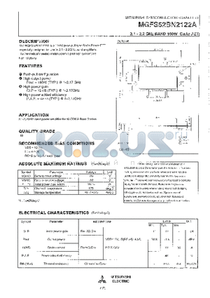 MGFS52BN2122A datasheet - 2.1-2.2 GHz BAND 160W GaAs FET