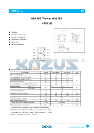 KRF7389 datasheet - HEXFET Power MOSFET