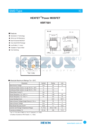 KRF7501 datasheet - HEXFET Power MOSFET