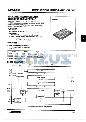 KS0084 datasheet - CMOS DIGITAL INTERGRATED CIRCUIT