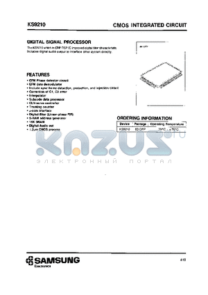 KS9210 datasheet - CMOS INTEGRATED CIRCUIT